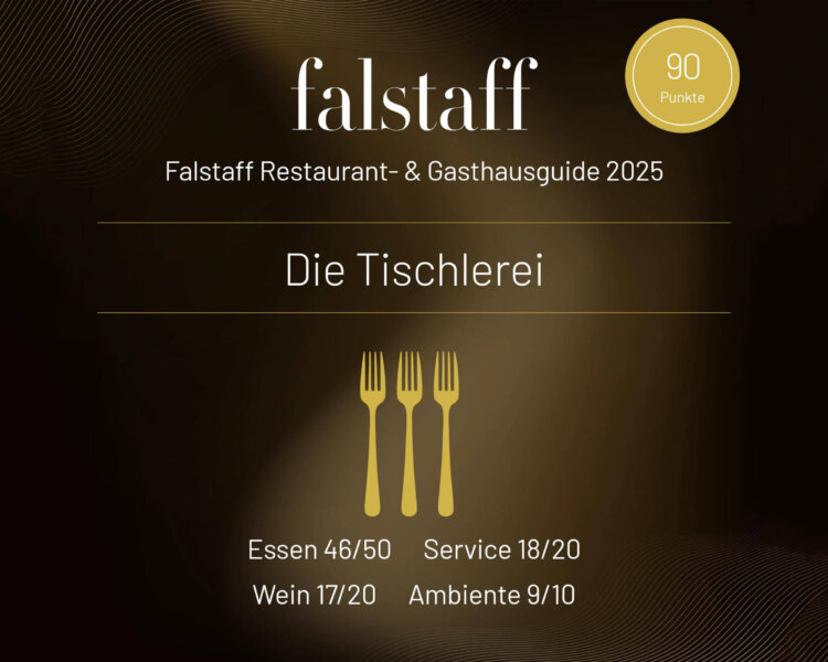 falstaff Auszeichnung für die Tischlerei
